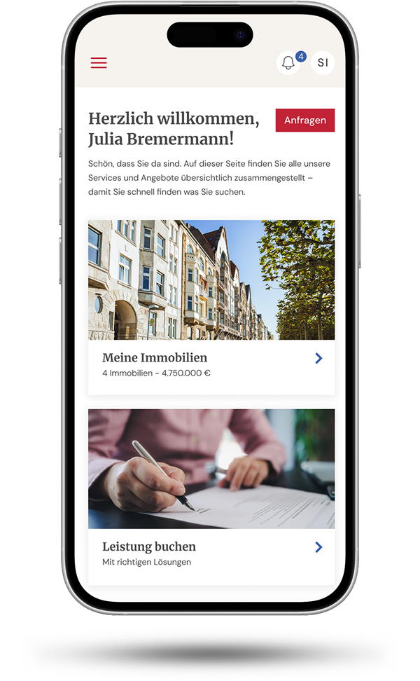 Mein Bereich im Kundenportal